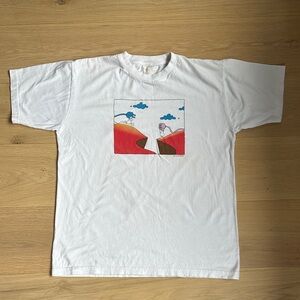 Vintage Graphic White Tee with Colorful Design Medium